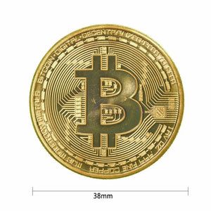 Gold Plated Collectible Bitcoin Coin Physical Art Collection Gift